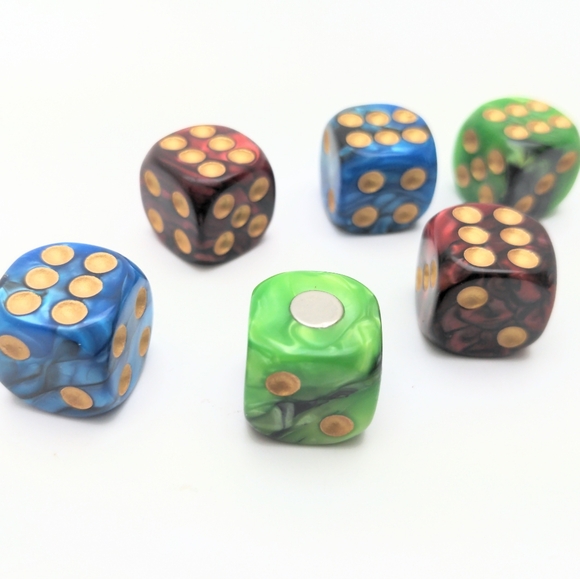 Jewel Tone Dice Fridge Magnets - Picture 4 of 5